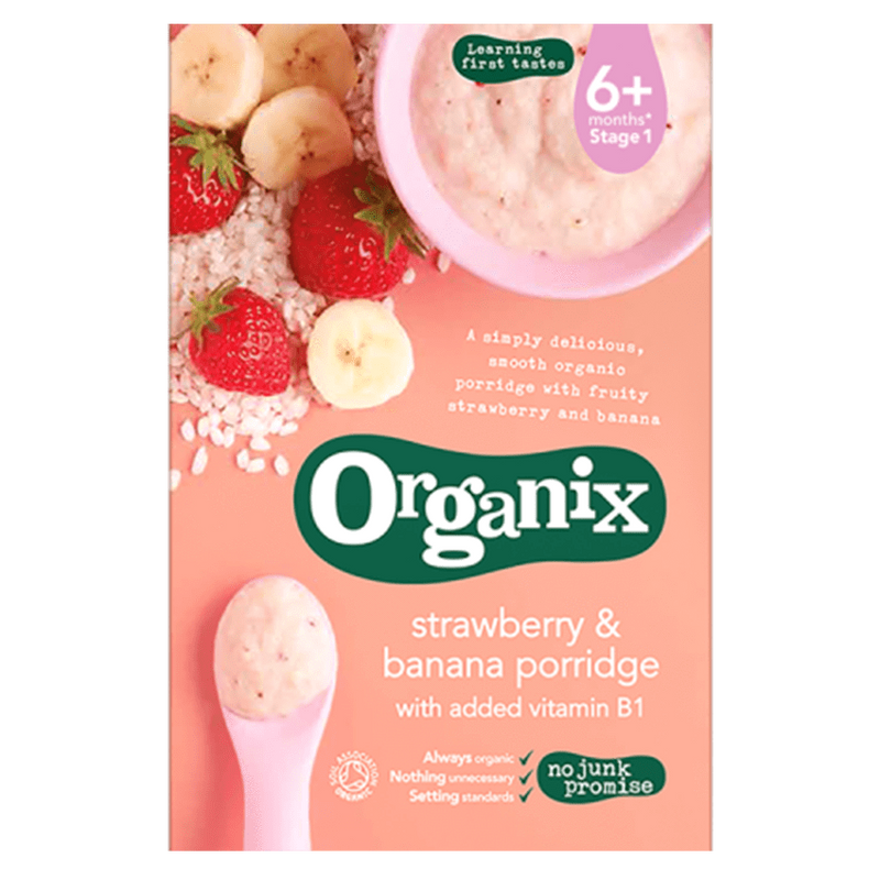 Organix Strawberry Banana Porridge Baby Food Months – BaoBaby